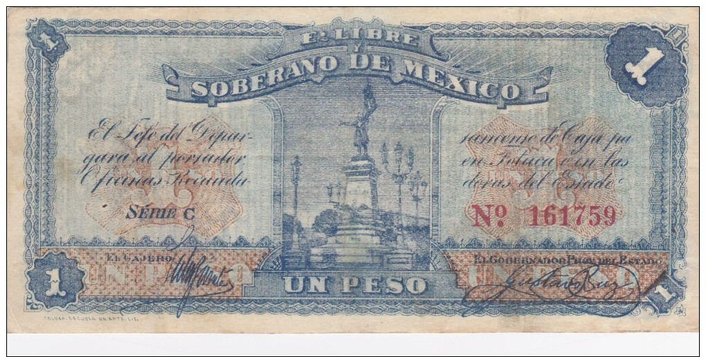 Estado Libre  Sobrerano De MEXICO  1915. - Mexico