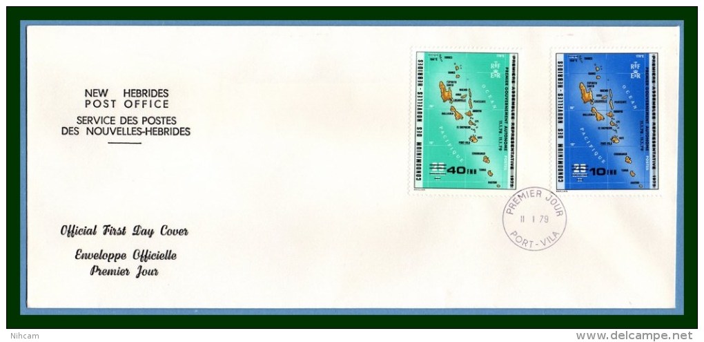 N. Hébrides FDC Carte 1979 Map - FDC