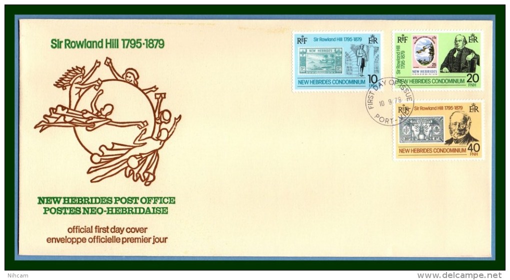 N. Hébrides FDC Rowland Hill 1979 TP/TP Stamp/Stamp - FDC