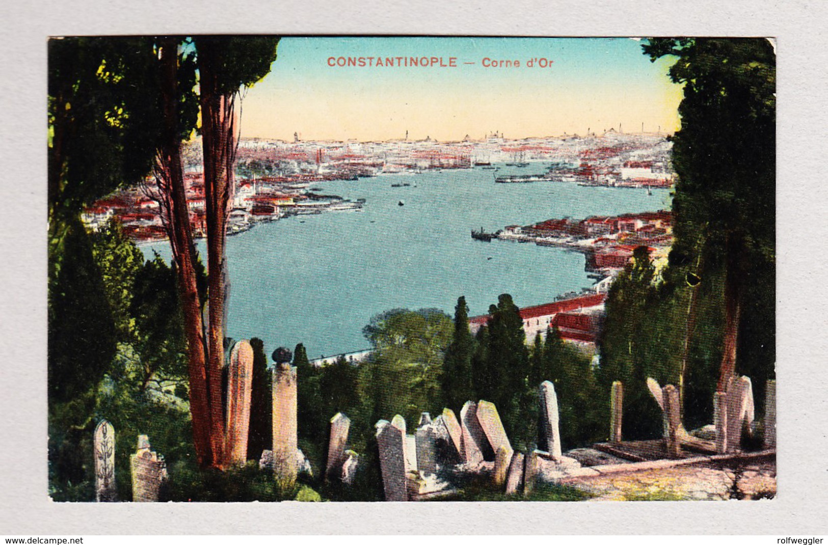 GB Britisch-Levant Army-Post-Office 27.9.1919 Constantinople Zensurierte Ansichtskarte Nach Delémont - Britisch-Levant