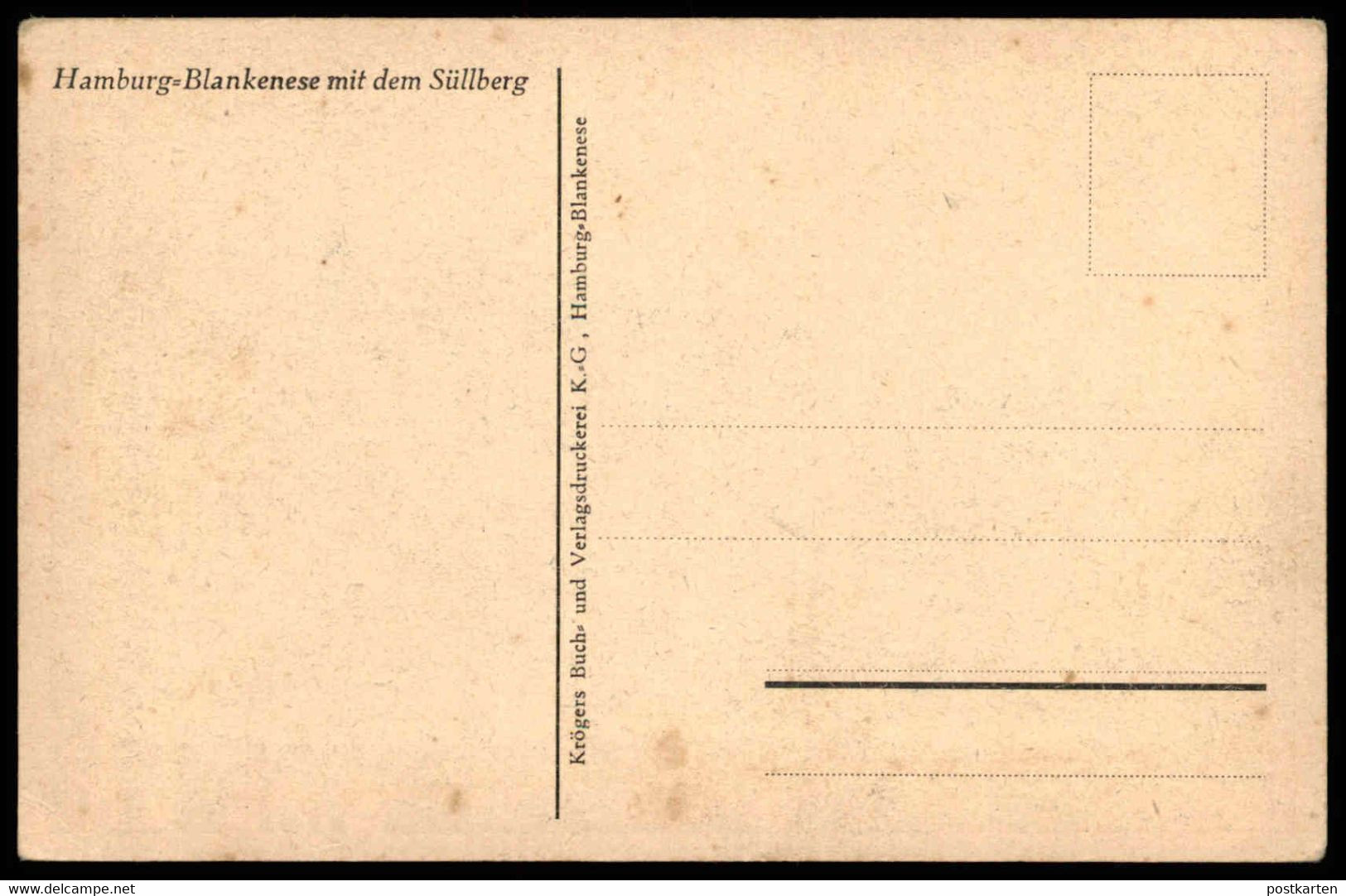 ALTE POSTKARTE HAMBURG-BLANKENESE MIT DEM SÜLLBERG AK Ansichtskarte Postcard Cpa - Blankenese