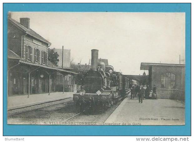 CPA 5 - Chemin De Fer Beau Plan D'un Train En Gare De VILLERS-BRETONNEUX 80 - Villers Bretonneux
