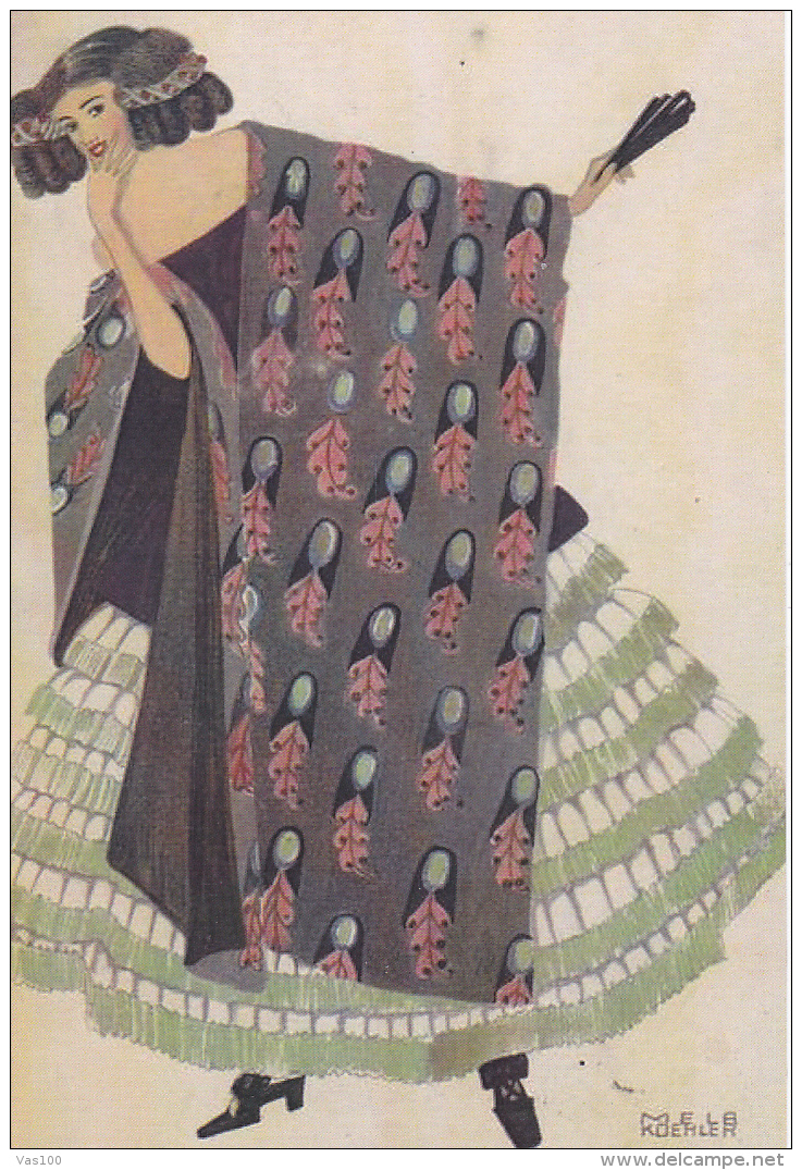 #BV1831      WOMAN   DRESSED IN FEATHERS, , C.P.A. EPOCH REPRINT. - Koehler, Mela