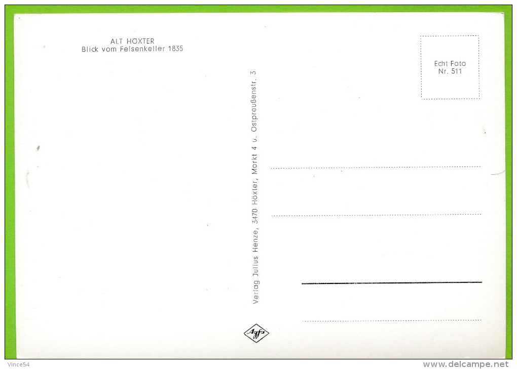 ALT  HÖXTER Blick Vom Felsenkeller 1835 Echt Foto Non Circulé - Hoexter