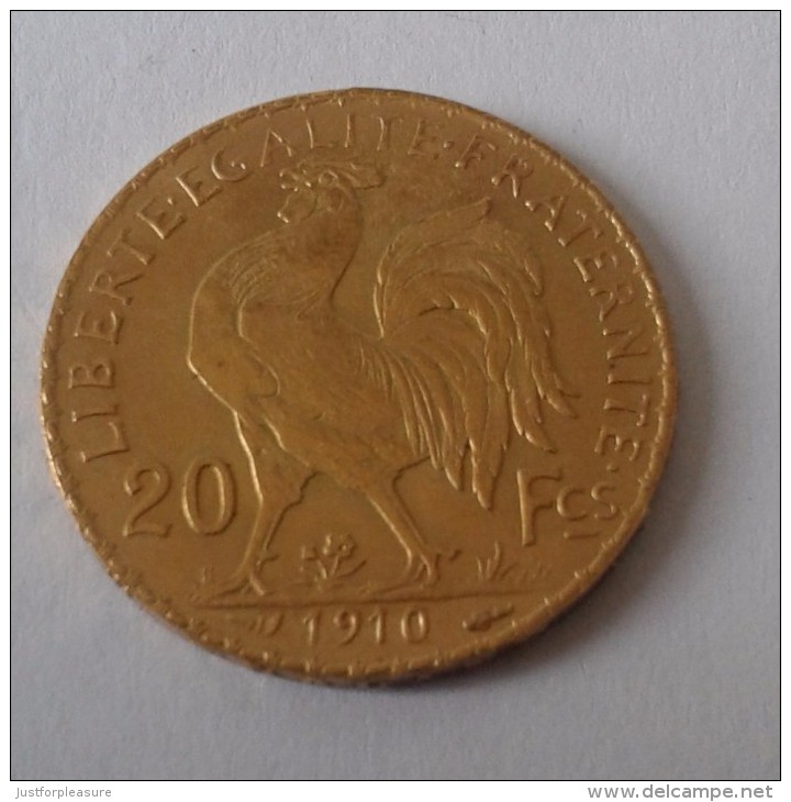 20 FRANCS OR COQ 1910 - Andere & Zonder Classificatie