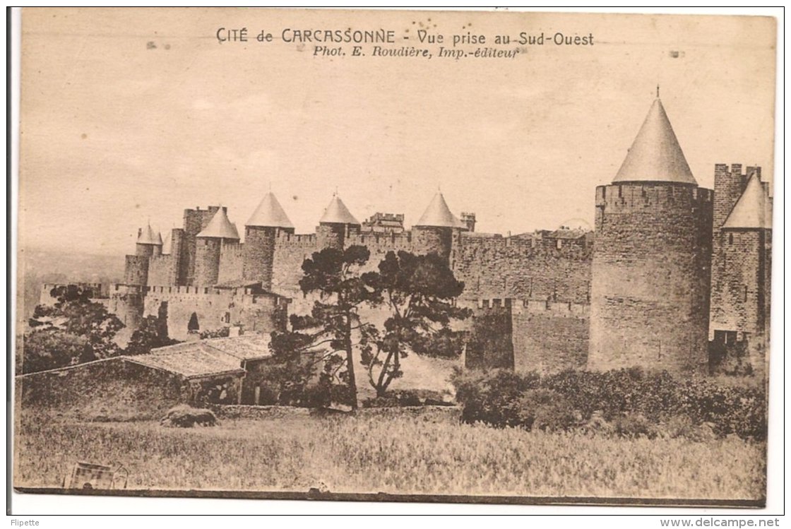 L90A834 - La  Cité De Carcassonne - Vue Prise Au Sud Ouest  -  E.Roudière - Carcassonne