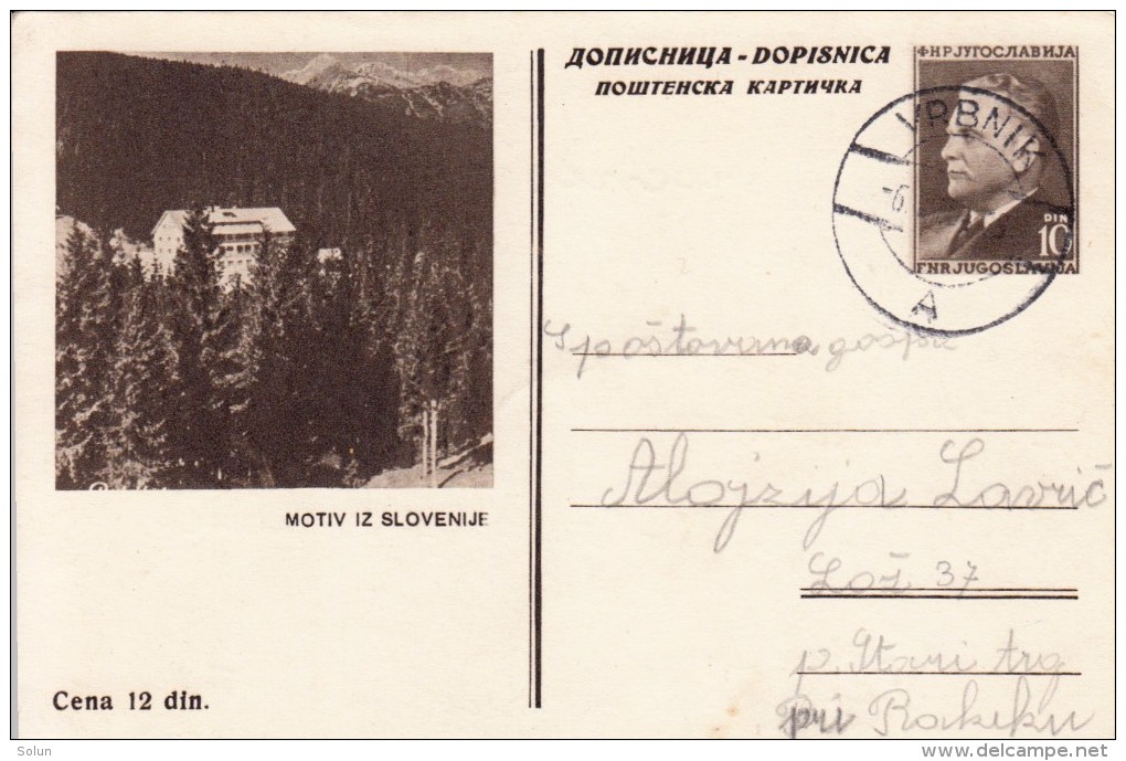 JUGOSLAVIJA YUGOSLAVIA DOPISNICA CARTE POSTALE ILLUSTRATED CARD 1954 MOTIV IZ SLOVENIJE  SLOVENIJA VRBNIK - Ganzsachen