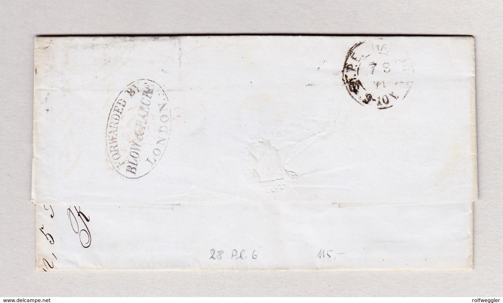 GB London Lombard St. 5.8.1871 Brief Mit Inhalt Nach Hamburg Mit 3 Pence E.F. - Lettres & Documents