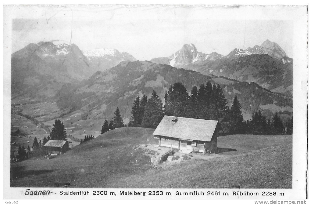 SAANEN &#8594; Panorama-Karte Mit Staldenflüh-Meielberg-Gummfluh-Rüblihorn Anno 1920 - Autres & Non Classés