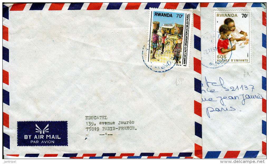 RWANDA 1991 2 COVERS  SEND To FRANCE. - Autres & Non Classés