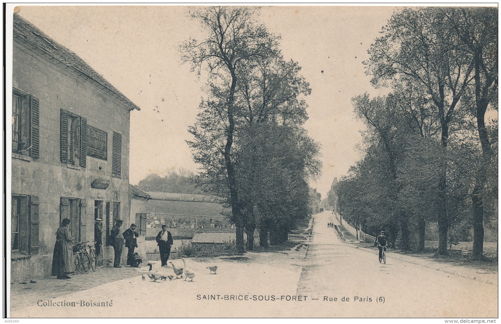 CPA 95 SAINT BRICE SOUS FORET Rue De Paris Animée - Saint-Brice-sous-Forêt