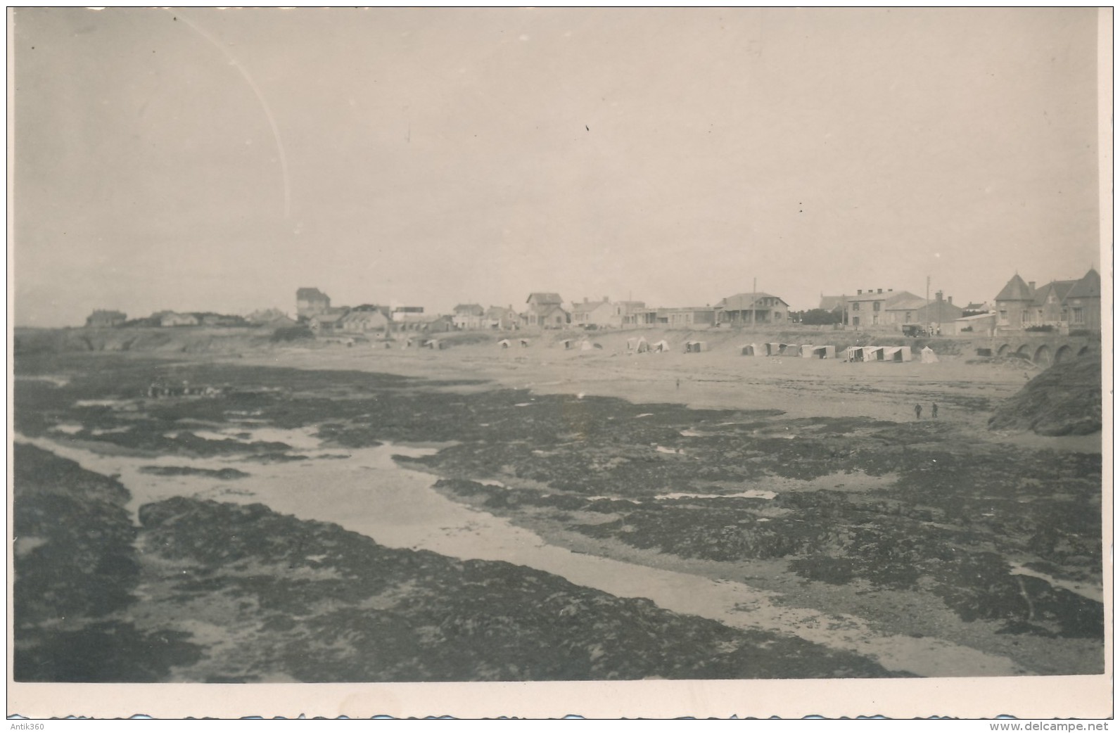 CPA 85 SION SUR L'OCEAN Carte-photo La Plage Et Les Villas à Marée Basse - Saint Hilaire De Riez