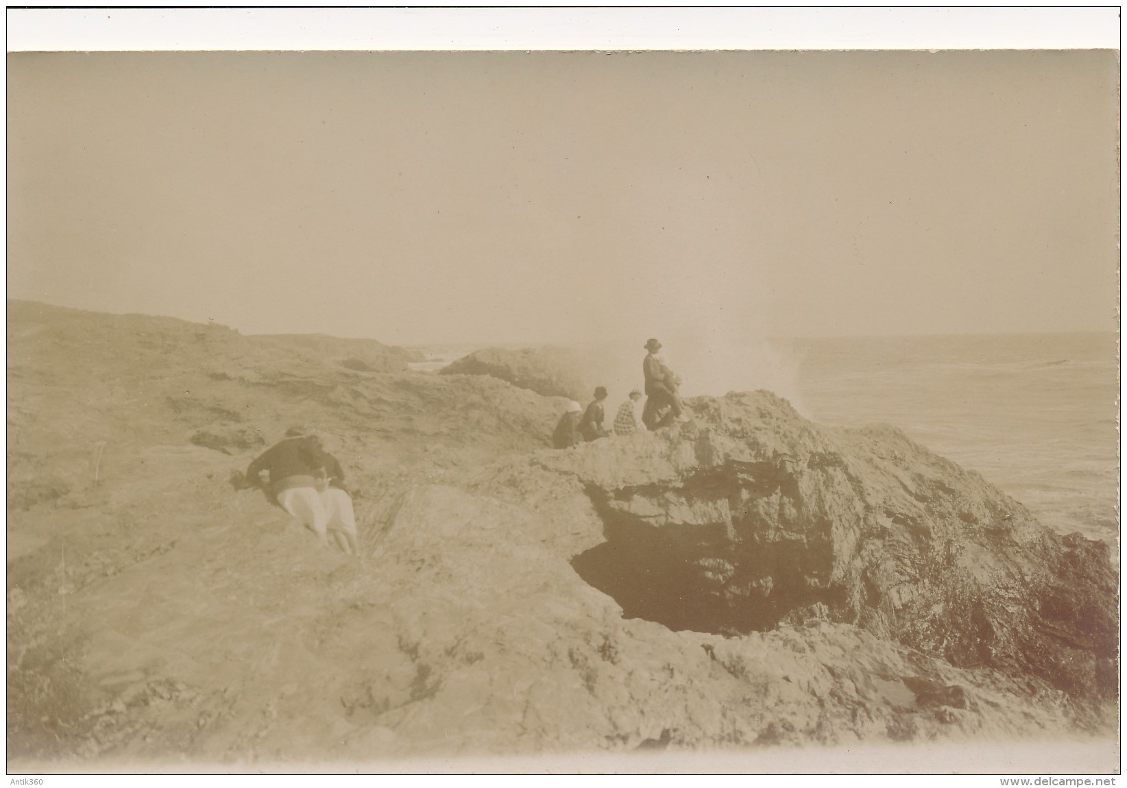 CPA 85 SION SUR L'OCEAN Carte-photo Lles Rochers Par Gros Temps - Saint Hilaire De Riez