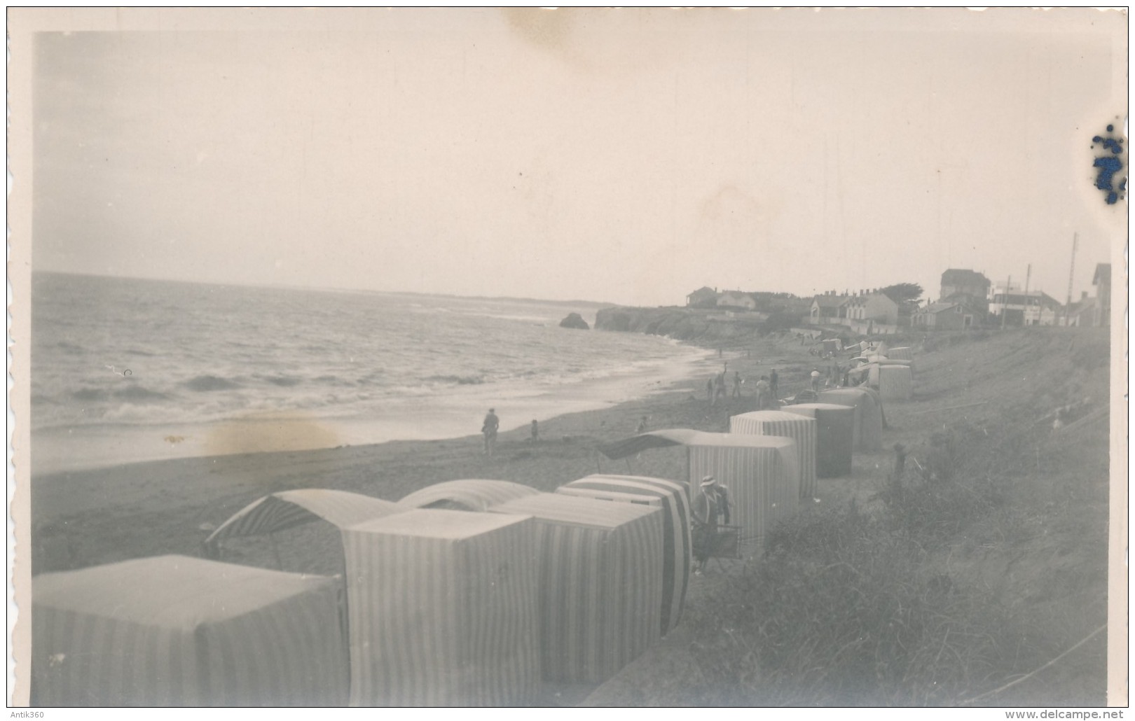 CPA 85 SAINT GILLES CROIX DE VIE Carte-photo Vue Sur La Plage Vers 1925-1930 - Saint Gilles Croix De Vie