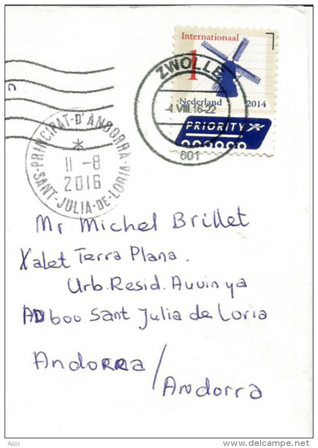 Zwolle Post-card, Posted To Andorra, With Arrival Stamp. - Zwolle
