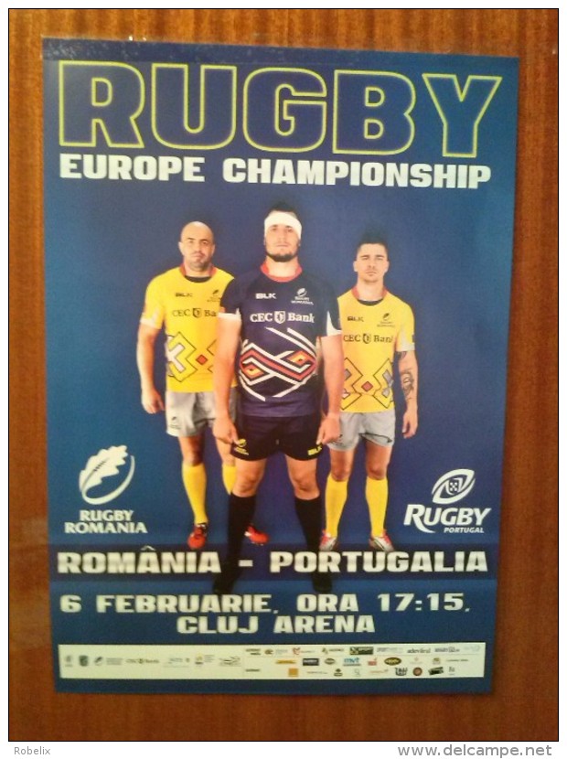 POSTER  - 2016- RUGBY -EUROPE CHAMPIONSHIP- ROMANIA - PORTUGAL (45x32 Cm) - Rugby