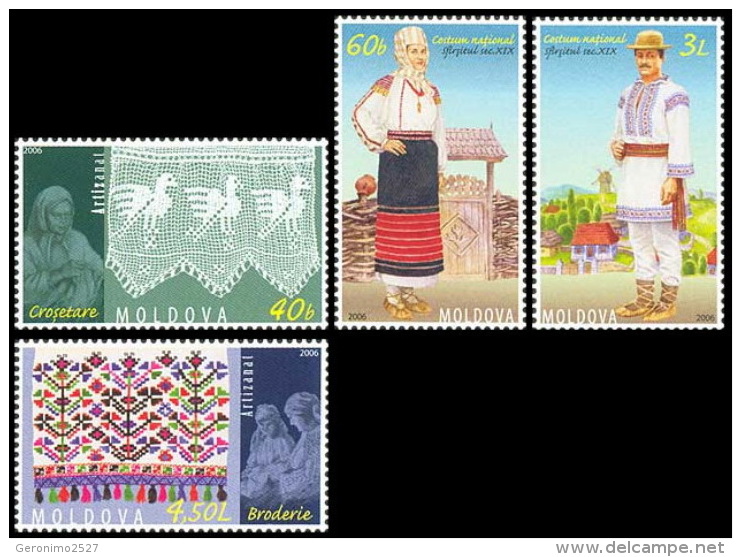 MOLDOVA 2006 CULTURE Art. Textile NATIVE COSTUMES - Fine Set MNH - Moldawien (Moldau)