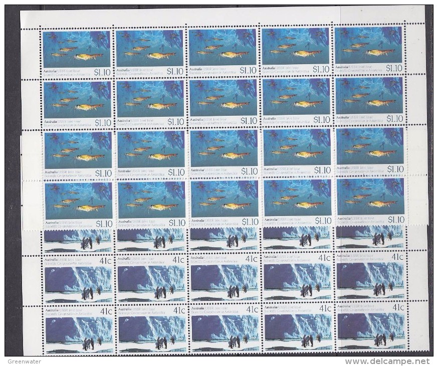 Australia 1990 Antarctica / Joint Issue With Russia 2v  20x In Part Of Sheetlet ** Mnh (F5513) - Ongebruikt