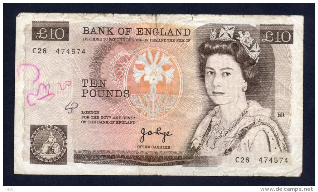 GRAN BRETAGNA - ENGLAND-REGNO UNITO 10 POUNDS 1978/91 - 10 Pounds