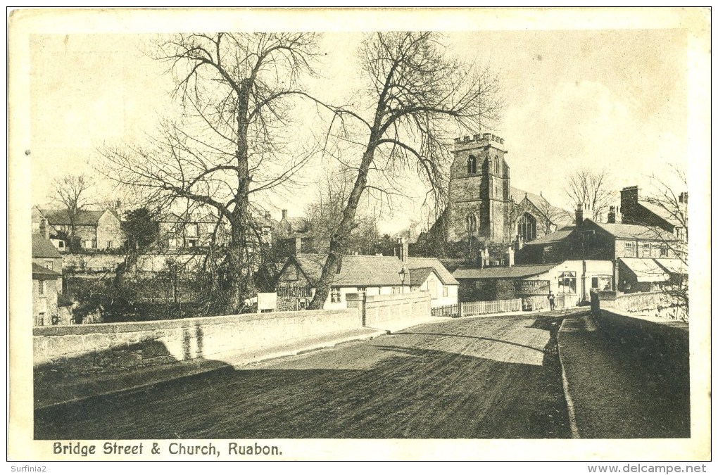 CLWYD - RUABON - BRIDGE STREET AND CHURCH Clw356 - Flintshire