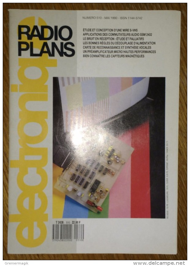 Radio Plans électronique N° 510 05/1990 Etude Et Conception D'une Mire S-VHS - Capteurs Magnétiques .... - Otros Componentes