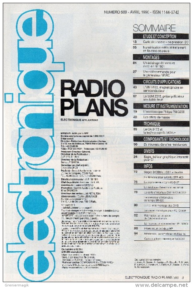 Radio Plans électronique N° 509 04/1990 Les Effets De Masse En Oscilloscopie - La Technologie Bimos.E  Et Le CA 5470 - Otros Componentes