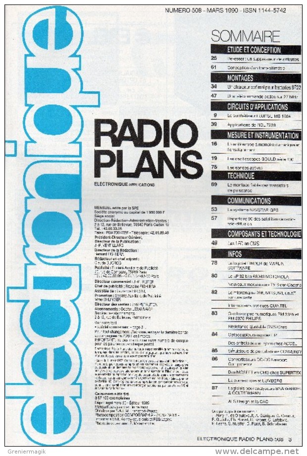 Radio Plans électronique N° 508 03/1990 Audio Pro : Un Surppresseur De Sifflantes - Les Sondes Actives ... - Sonstige Bauteile