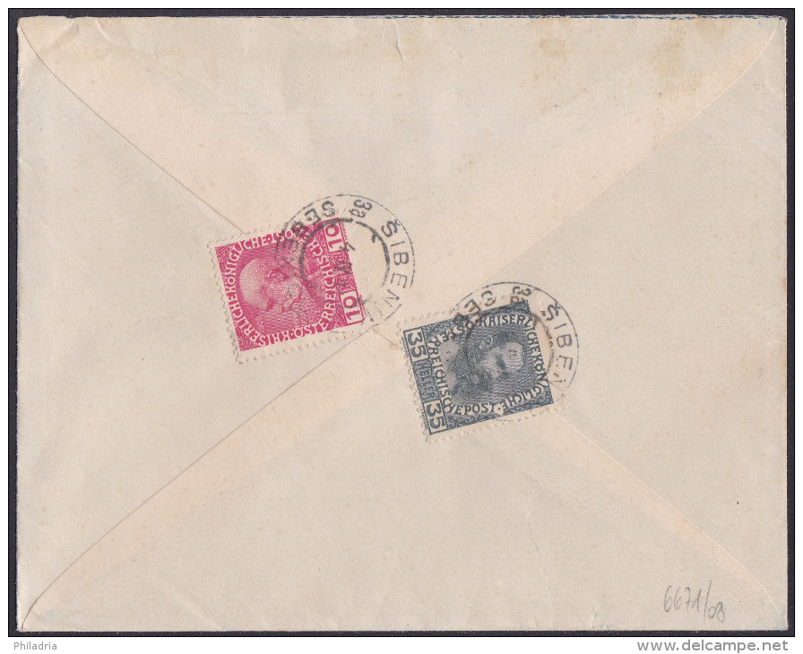 &Scaron;ibenik / Sebenico, Registered Cover, Franked 45 Hel., To Zara, 1914 - Brieven En Documenten