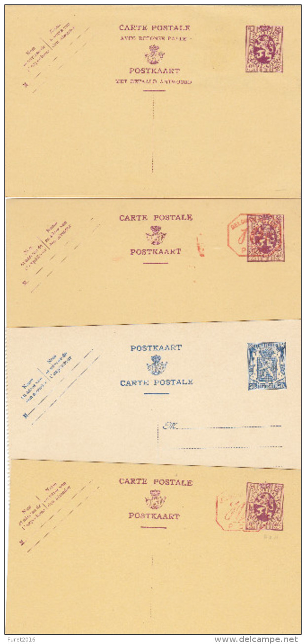 Lion Heraldique Peti Sceau 4 Cartes XX Neuves - 1929-1937 Heraldieke Leeuw