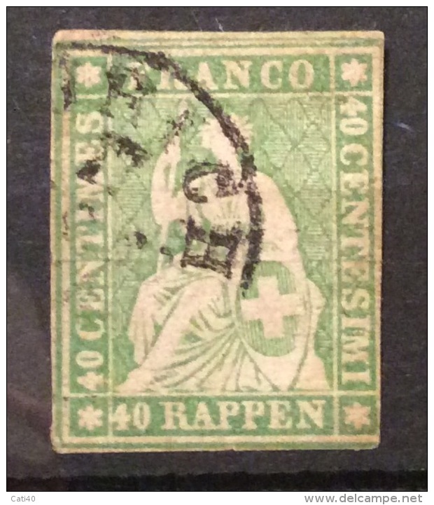 SVIZZERA 1854 - 40  R  Usato - Gebraucht