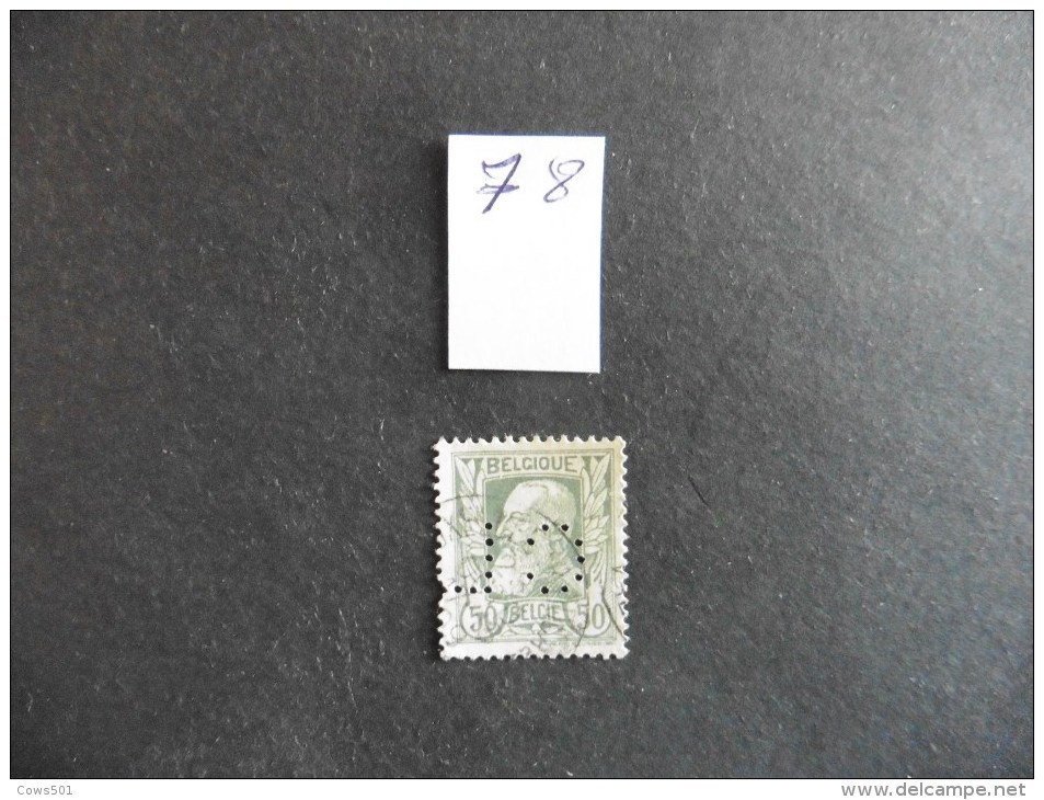 Belgique  :Perfins :timbre N° 78  Perforé   C L   Oblitéré - Non Classés