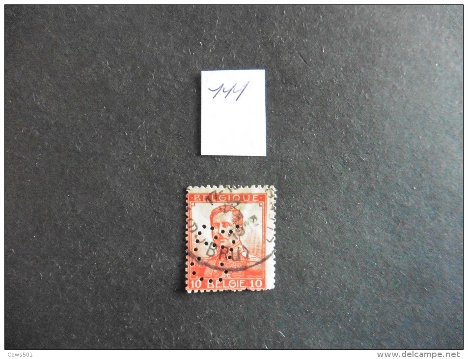 Belgique  :Perfins :timbre N° 111  Perforé  C R  Oblitéré - Ohne Zuordnung