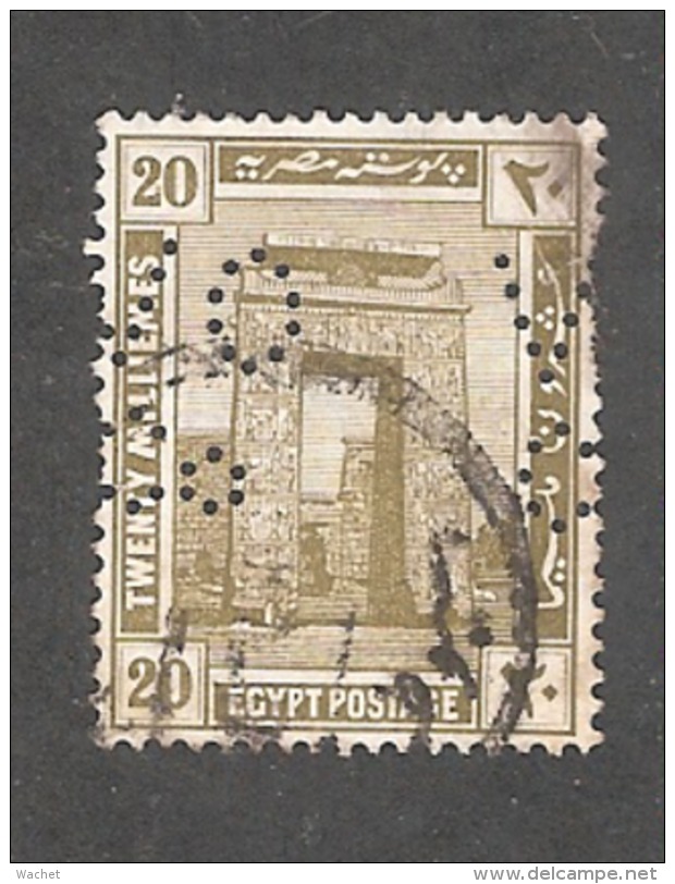 Perfin Perforé Firmenlochung Egypt YT50 VO Co Vacuum Oil Company - 1915-1921 Protectorat Britannique
