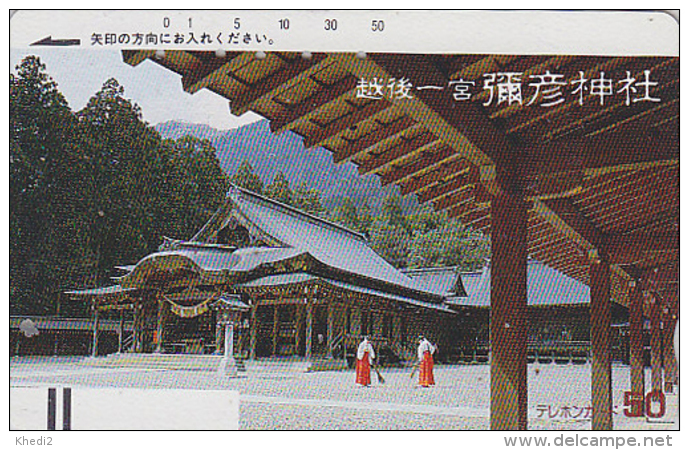 Télécarte Ancienne Japon / 110-8422 - PAGODE Temple - Japan Front Bar Phonecard / B - Balken Telefonkarte - Landscapes