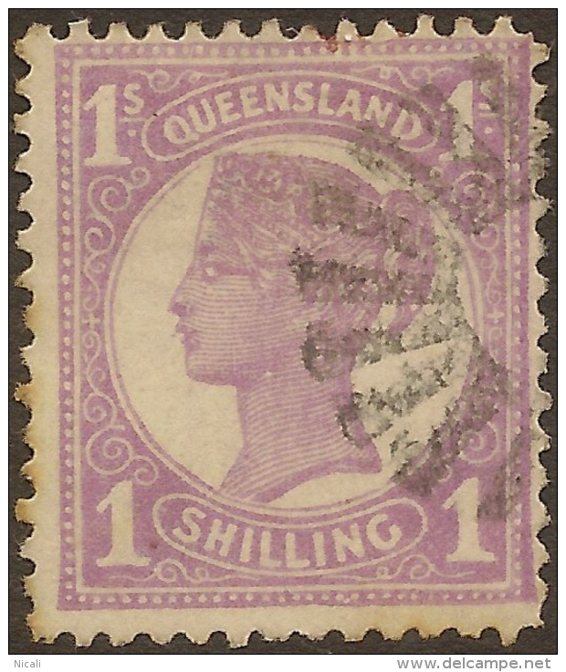 QUEENSLAND 1897 1/- Pale Mauve QV SG 251 U #VI375 - Used Stamps