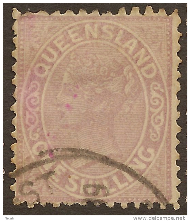 QUEENSLAND 1882 1/- Pale Mauve QV SG 174 U #VI363 - Used Stamps
