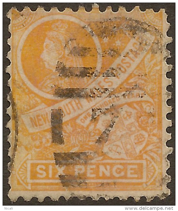 NSW 1899 6d Orange-yellow QV SG 306 U #VI256 - Gebraucht