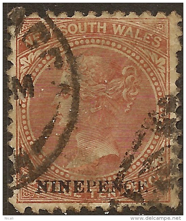 NSW 1882 9d On 10d P12 QV SG 236db U #VI251 - Usados