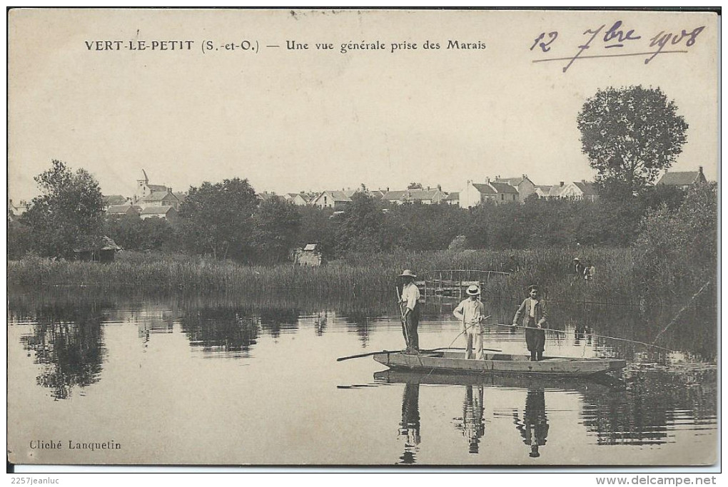 CP - 91 - Vert Le Petit - Une Vue Générale Prise Des Marais 1908 - Vert-le-Petit