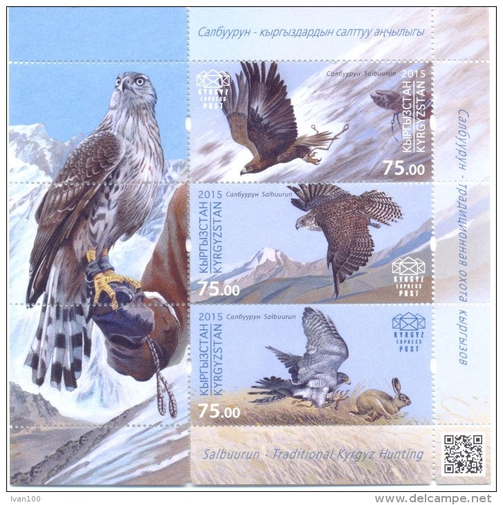 2015. Kyrgyzstan, Birds Of Prey, Salbuurun - Traditional Kyrgyz Hunting, S/s, Mint/** - Kirghizistan