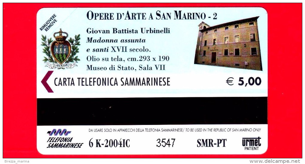 Nuova - San Marino - Scheda Telefonica - 101 - Opere D´Arte A San Marino -  G.B.Urbinetti - San Marino