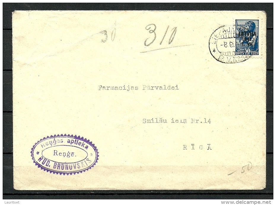 LETTLAND Latvia 1941 Brief Dt. Okkupation O Riga - Lettonie