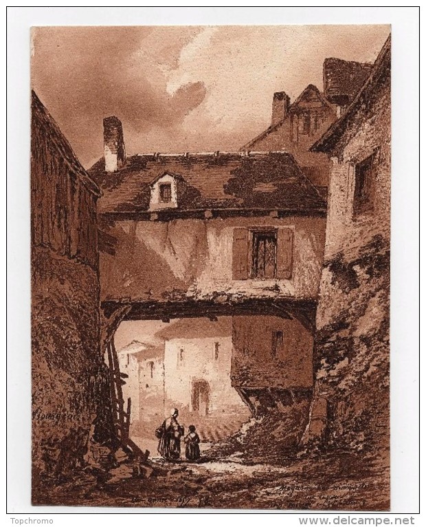 Gravure Bourgeois 1857 Magasin Des Demoiselles Maisons Village Femme Enfant - Prints & Engravings