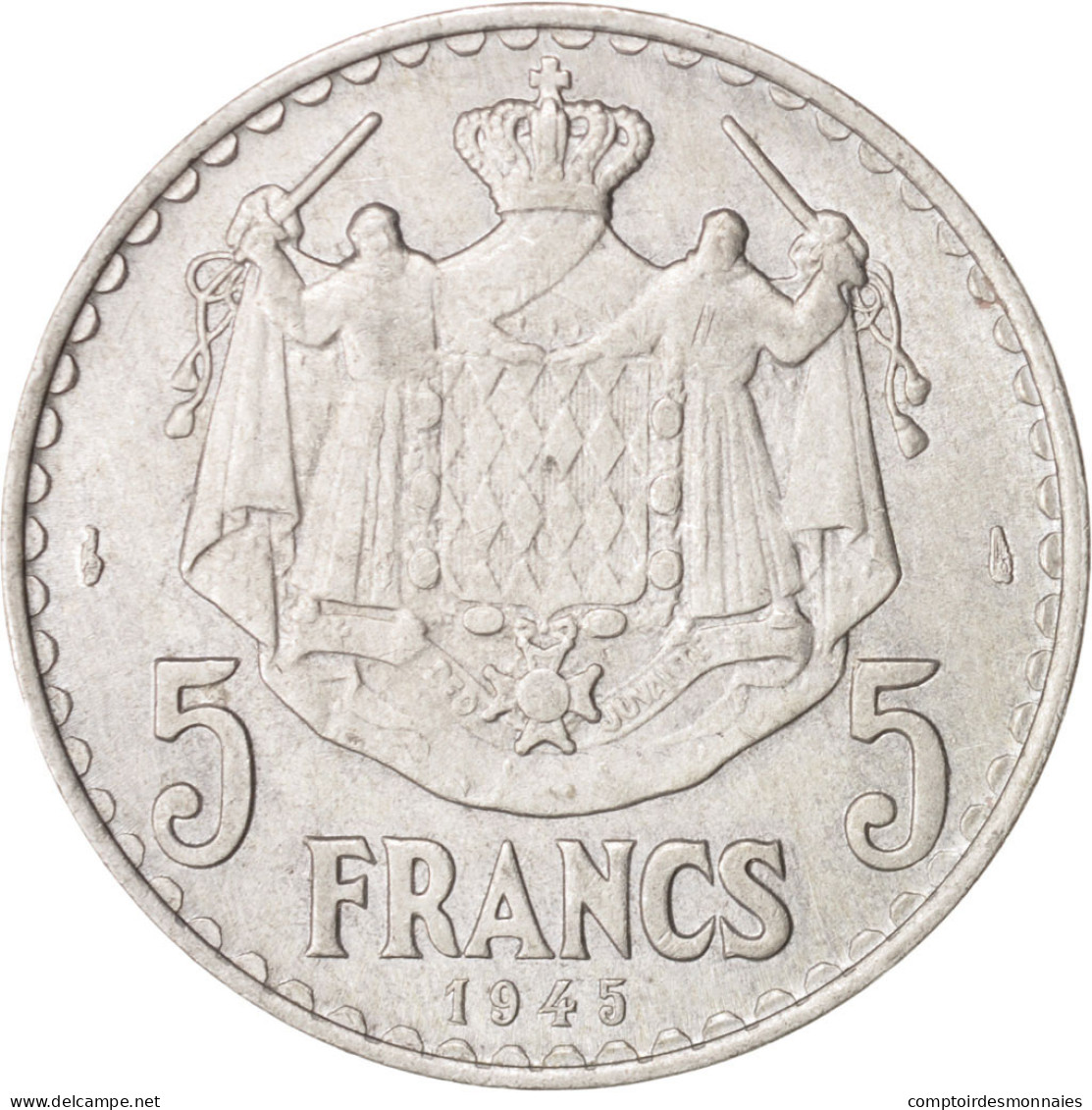 Monnaie, Monaco, Louis II, 5 Francs, 1945, SUP, Aluminium, KM:122, Gadoury:135 - 1922-1949 Louis II