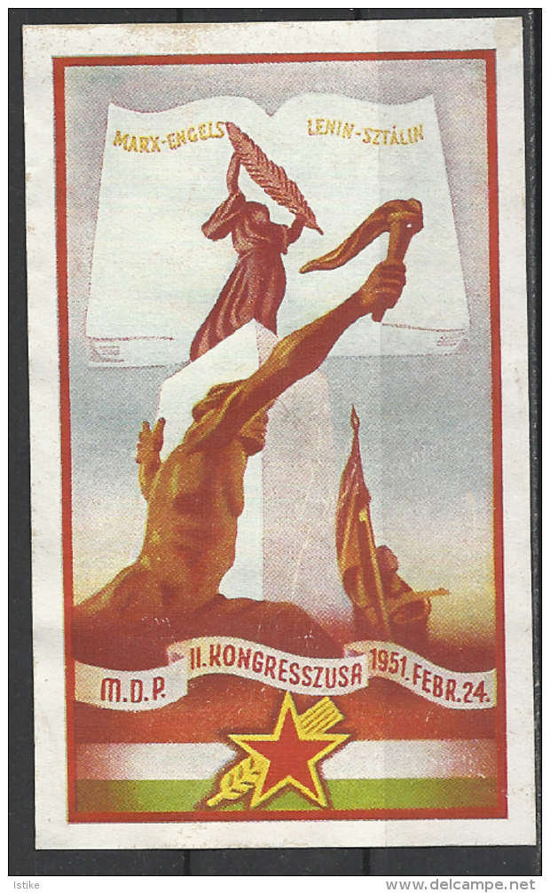 Hungary, Ex Libris, M.D.P,(Hungarian Workers Party), Marx-Engels, Lenin-Stalin,  1951. - Exlibris