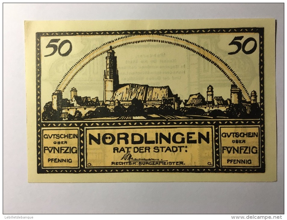 Allemagne Notgeld Nordlingen 50 Pfennig 1921 NEUF - Autres & Non Classés