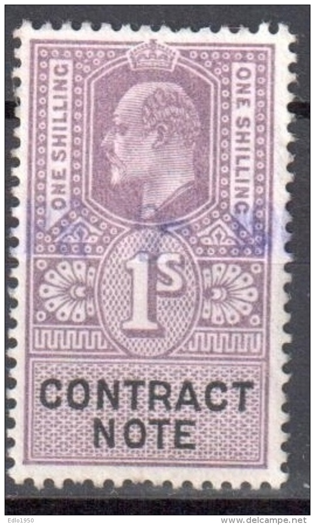 Great Britain - Edward VII Revenue : Contract Note - Revenue Stamps