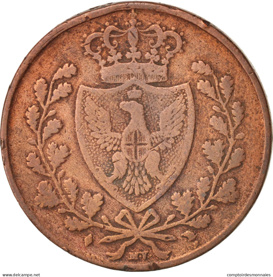 Monnaie, États Italiens, SARDINIA, Carlo Felice, 5 Centesimi, 1826, Genoa, TB - Italian Piedmont-Sardinia-Savoie