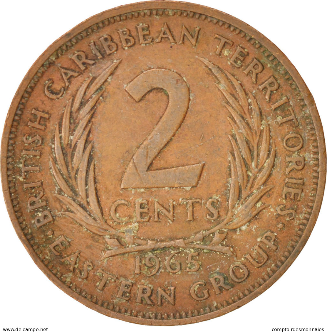 Monnaie, Etats Des Caraibes Orientales, Elizabeth II, 2 Cents, 1965, TB+ - Territoires Britanniques Des Caraïbes