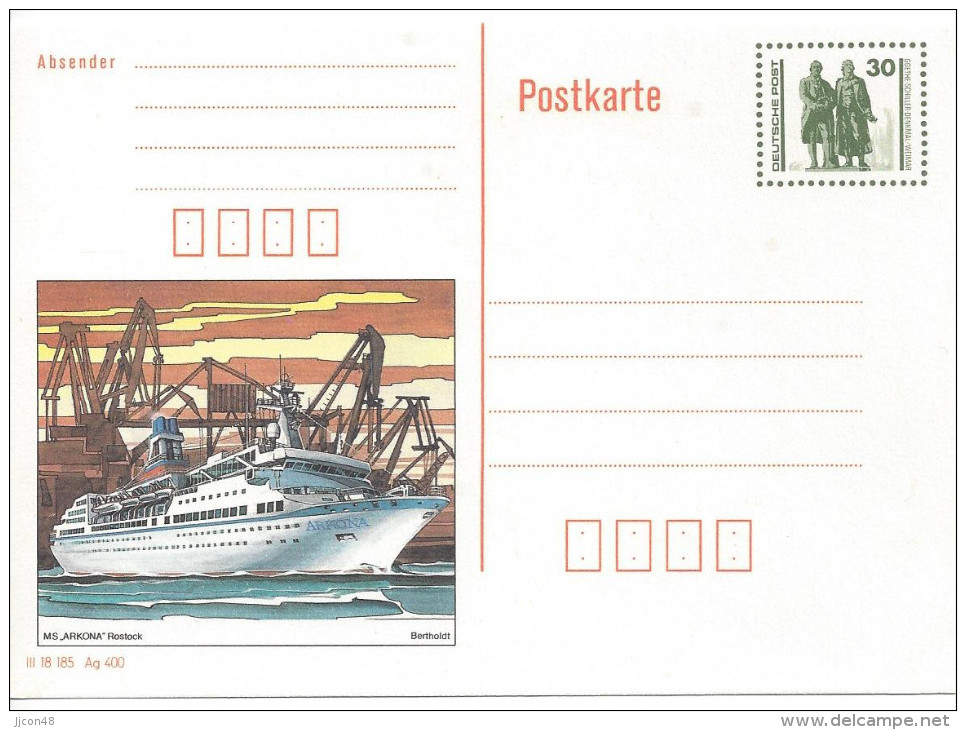 Germany (DDR)  1990  Bildpostkarte  (*) Mi.P109 /02  "Gothe-Schiller Denkmal" - Postcards - Mint